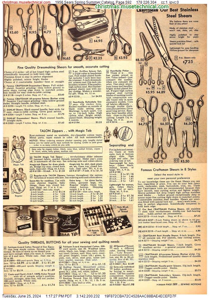 1956 Sears Spring Summer Catalog, Page 592
