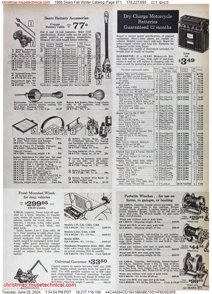 1966 Sears Fall Winter Catalog, Page 971