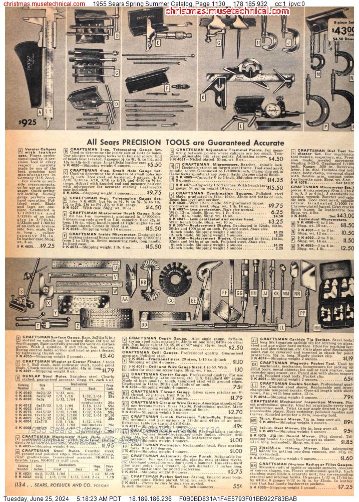 1955 Sears Spring Summer Catalog, Page 1130