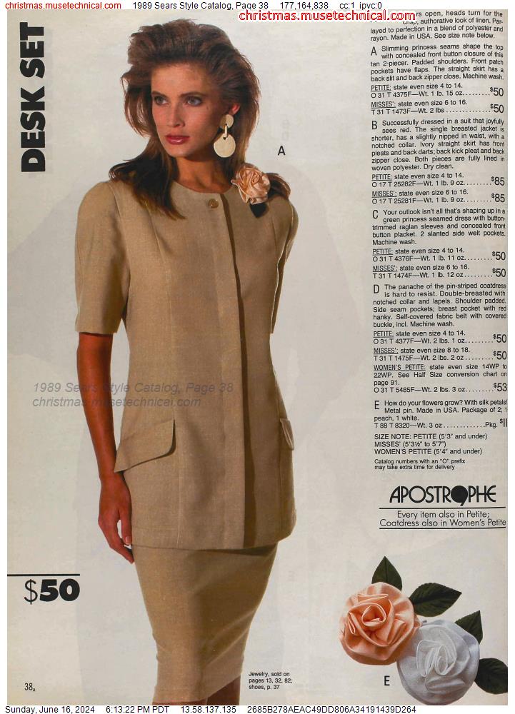 1989 Sears Style Catalog, Page 38