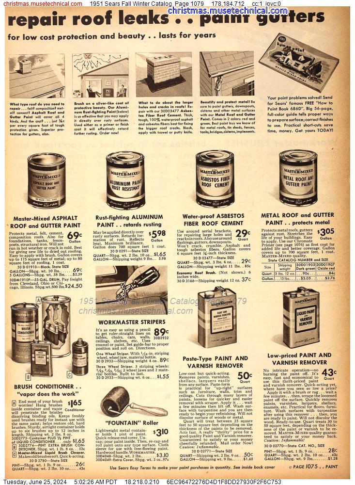 1951 Sears Fall Winter Catalog, Page 1079