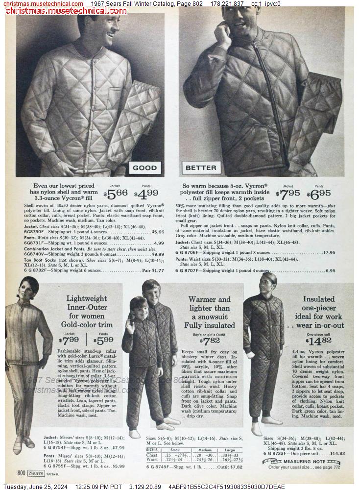 1967 Sears Fall Winter Catalog, Page 802