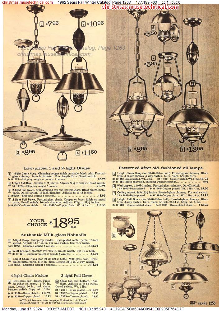 1962 Sears Fall Winter Catalog, Page 1263
