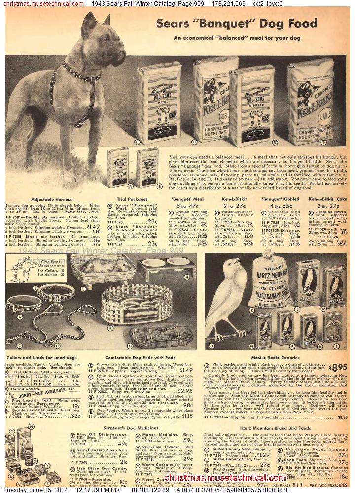 1943 Sears Fall Winter Catalog, Page 909