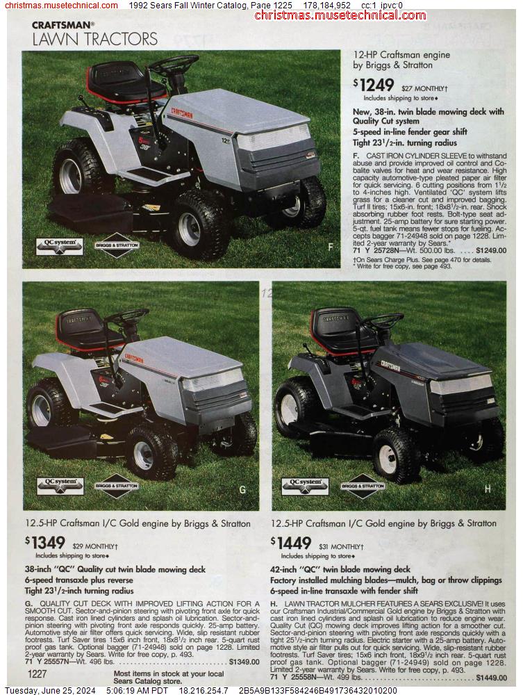 1992 Sears Fall Winter Catalog, Page 1225