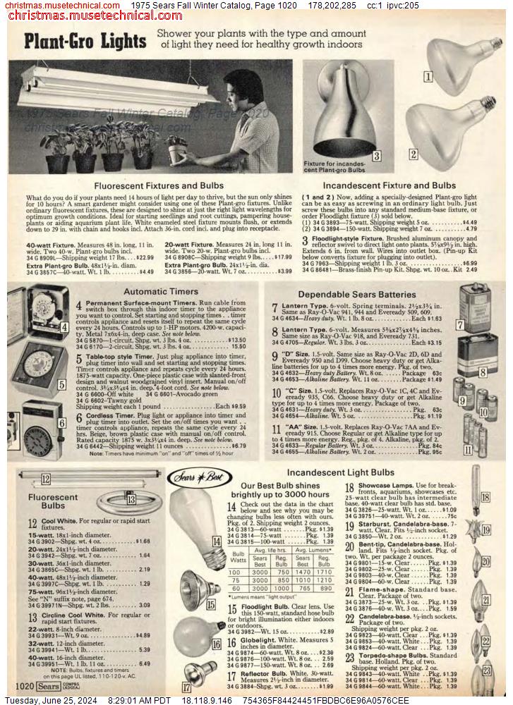 1975 Sears Fall Winter Catalog, Page 1020