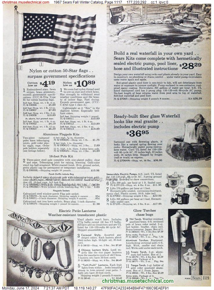 1967 Sears Fall Winter Catalog, Page 1117