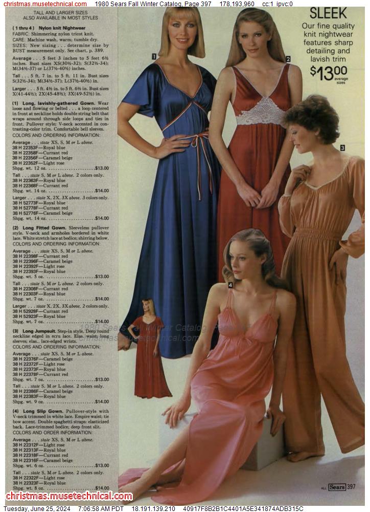 1980 Sears Fall Winter Catalog, Page 397