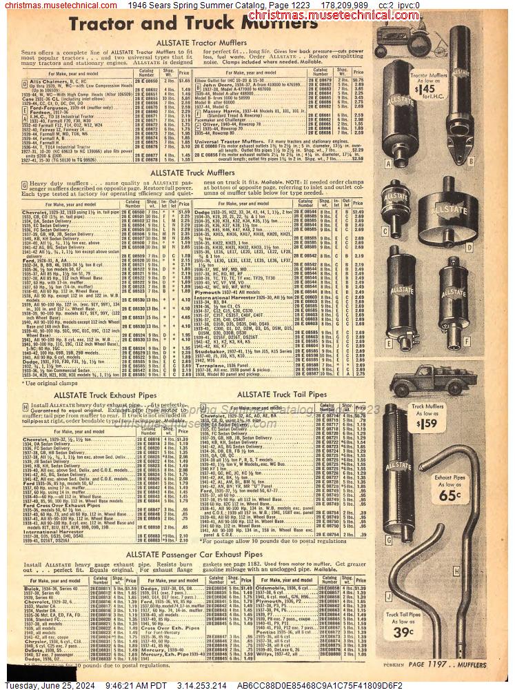 1946 Sears Spring Summer Catalog, Page 1223