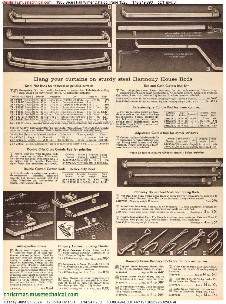 1960 Sears Fall Winter Catalog, Page 1525