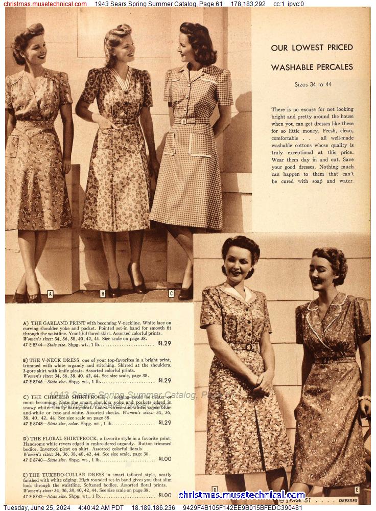 1943 Sears Spring Summer Catalog, Page 61