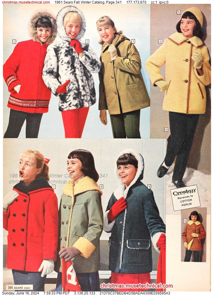 1961 Sears Fall Winter Catalog, Page 341
