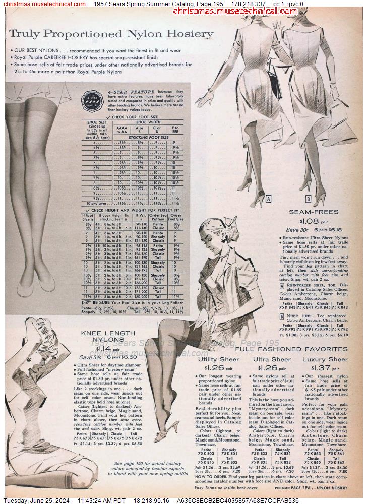 1957 Sears Spring Summer Catalog, Page 195
