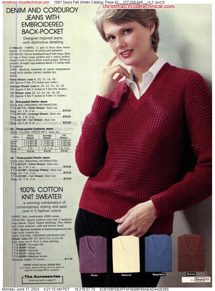 1981 Sears Fall Winter Catalog, Page 43