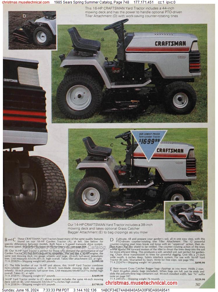 1985 Sears Spring Summer Catalog, Page 748