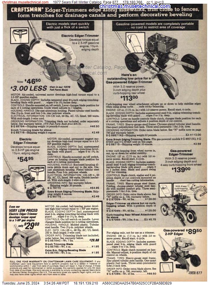 1977 Sears Fall Winter Catalog, Page 877