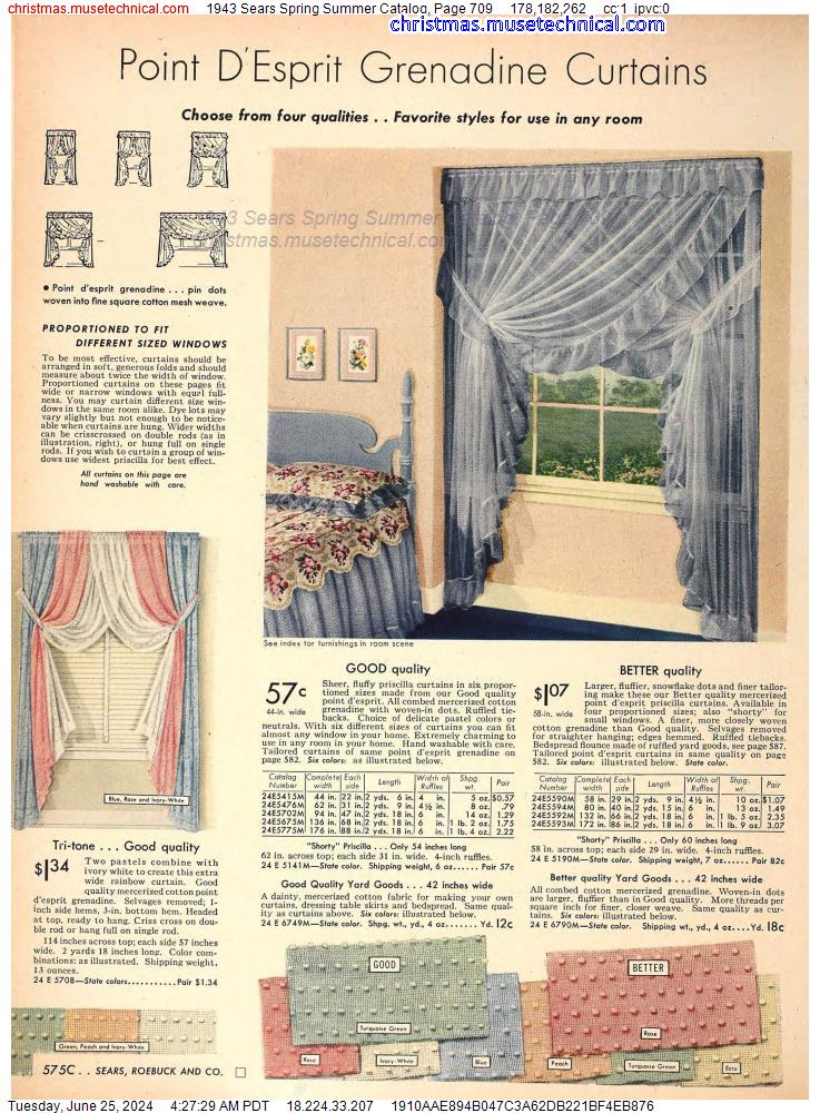 1943 Sears Spring Summer Catalog, Page 709