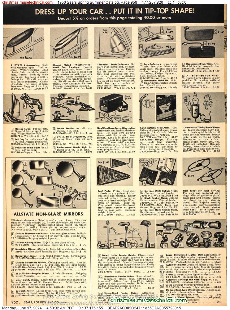 1950 Sears Spring Summer Catalog, Page 958