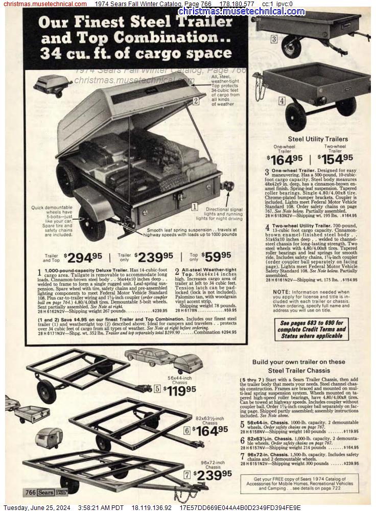 1974 Sears Fall Winter Catalog, Page 766