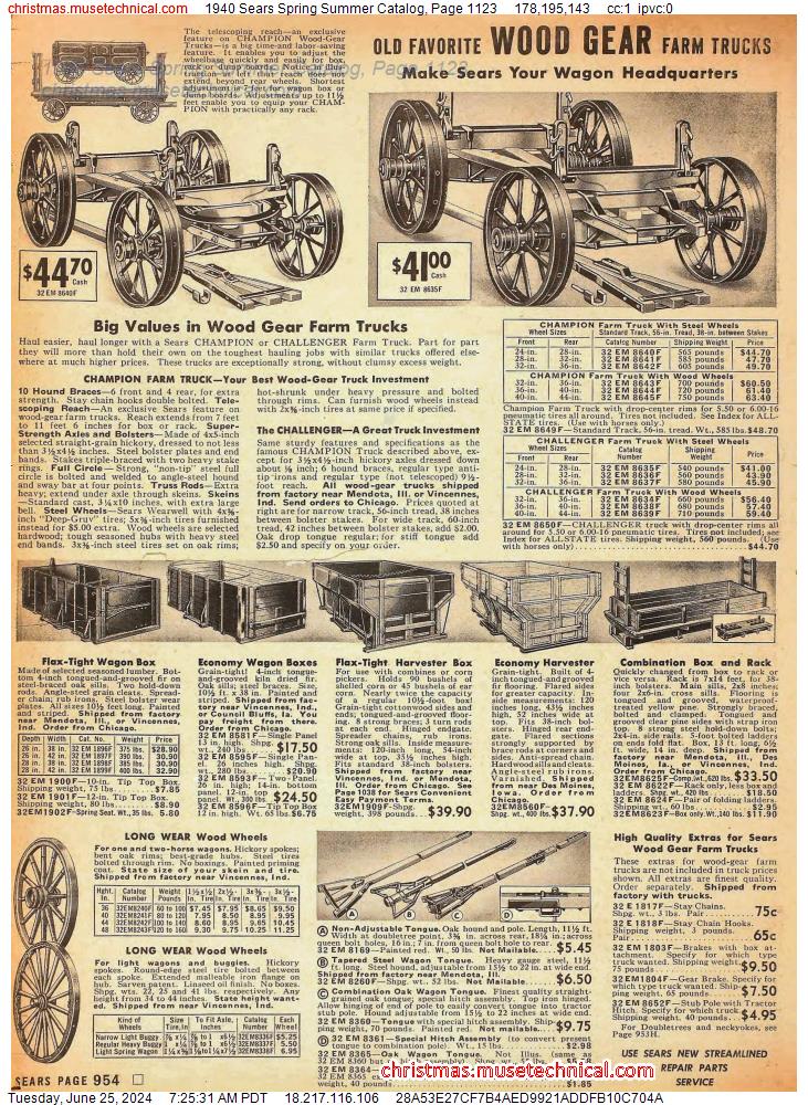 1940 Sears Spring Summer Catalog, Page 1123