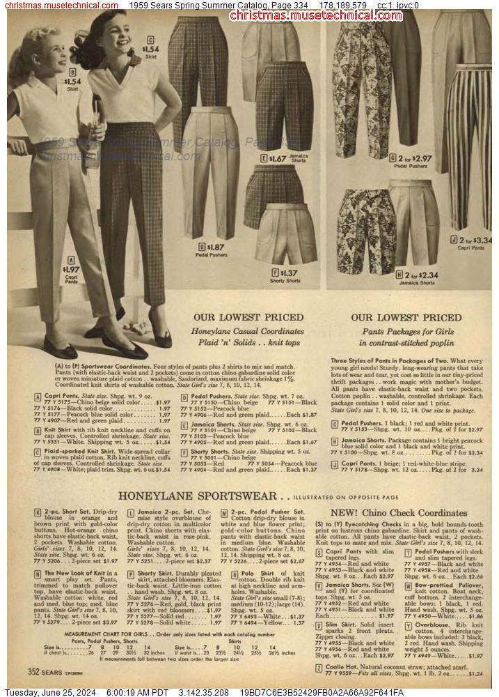 1959 Sears Spring Summer Catalog, Page 334