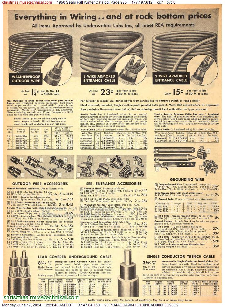 1950 Sears Fall Winter Catalog, Page 985