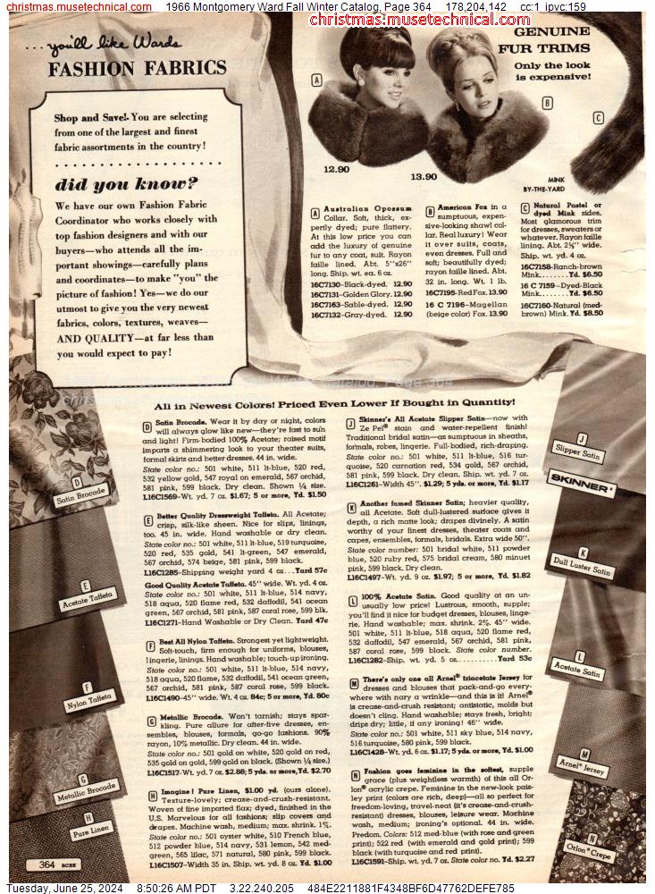 1966 Montgomery Ward Fall Winter Catalog, Page 364