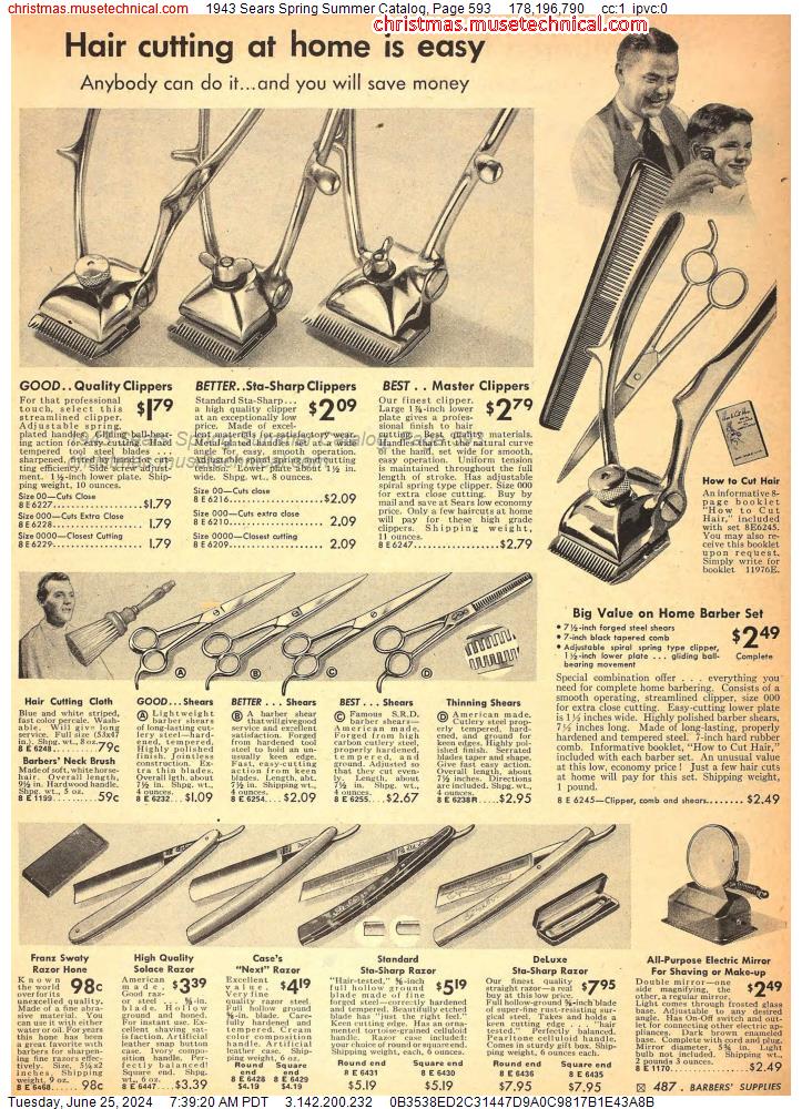 1943 Sears Spring Summer Catalog, Page 593