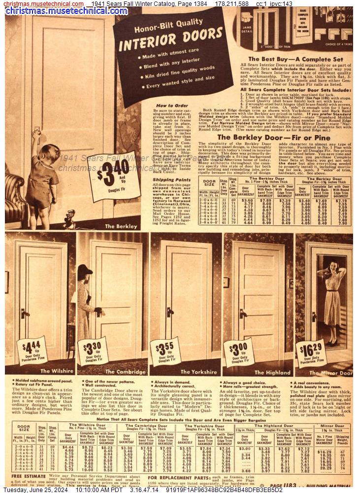 1941 Sears Fall Winter Catalog, Page 1384