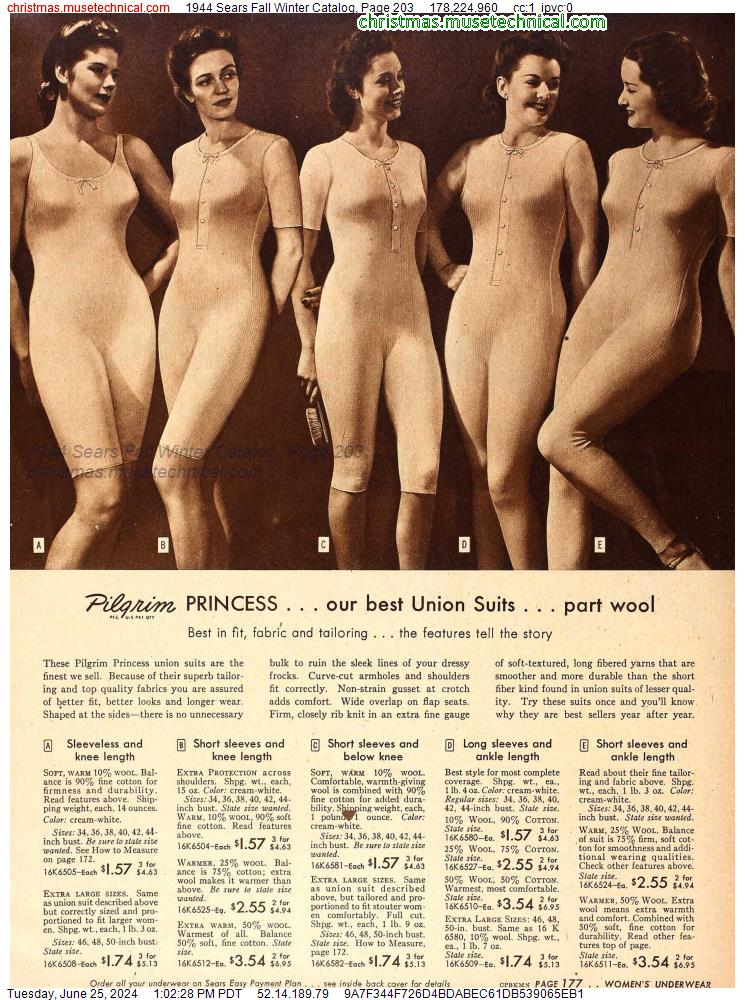 1944 Sears Fall Winter Catalog, Page 203