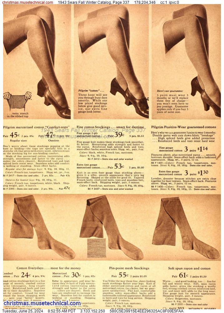 1943 Sears Fall Winter Catalog, Page 337