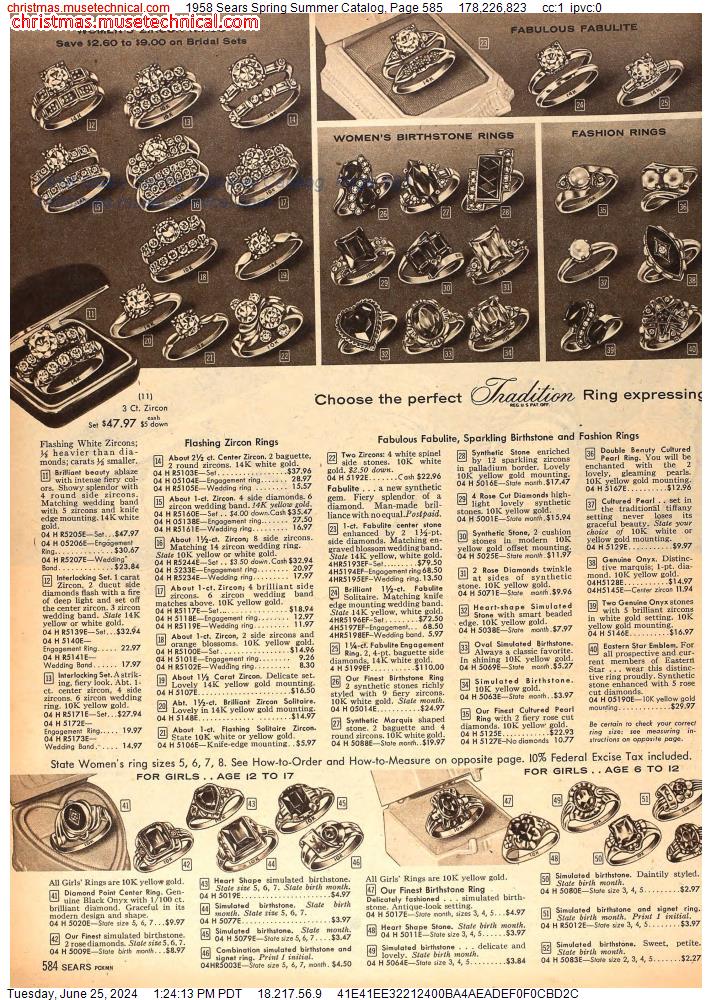 1958 Sears Spring Summer Catalog, Page 585