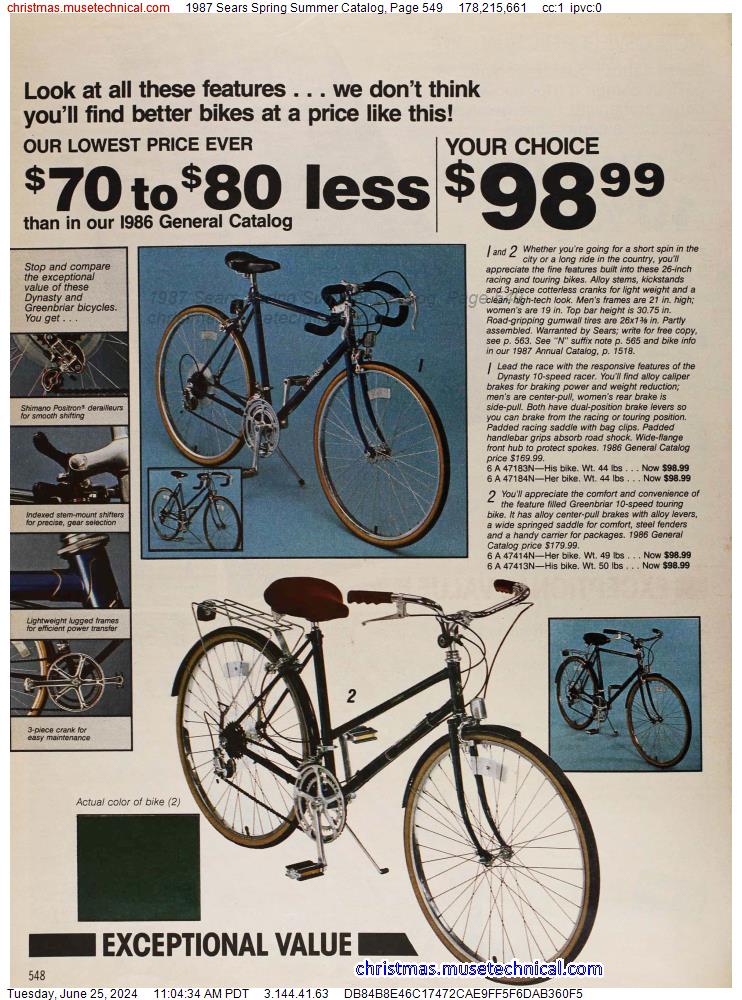 1987 Sears Spring Summer Catalog, Page 549
