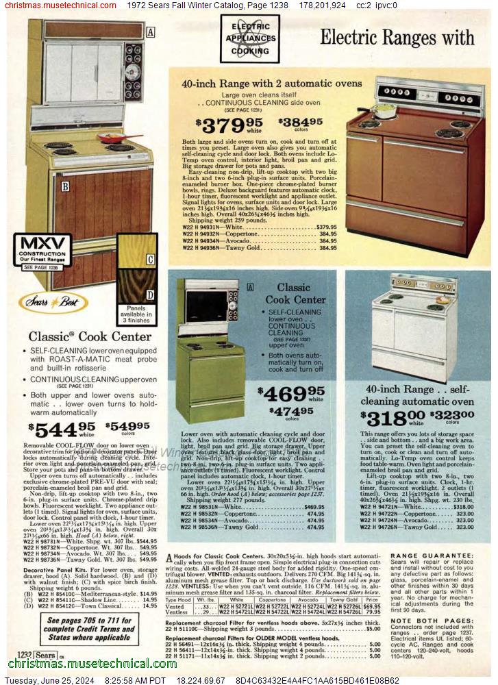 1972 Sears Fall Winter Catalog, Page 1238