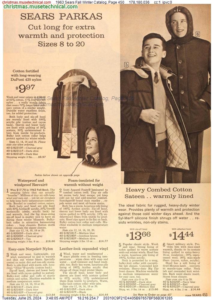 1963 Sears Fall Winter Catalog, Page 450