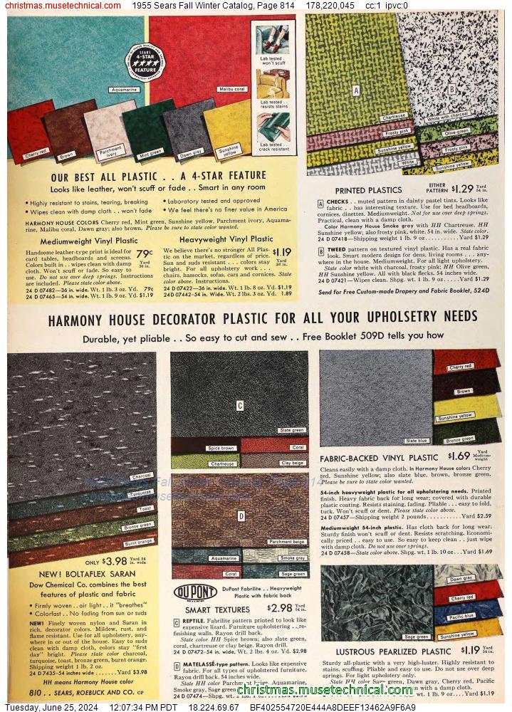 1955 Sears Fall Winter Catalog, Page 814