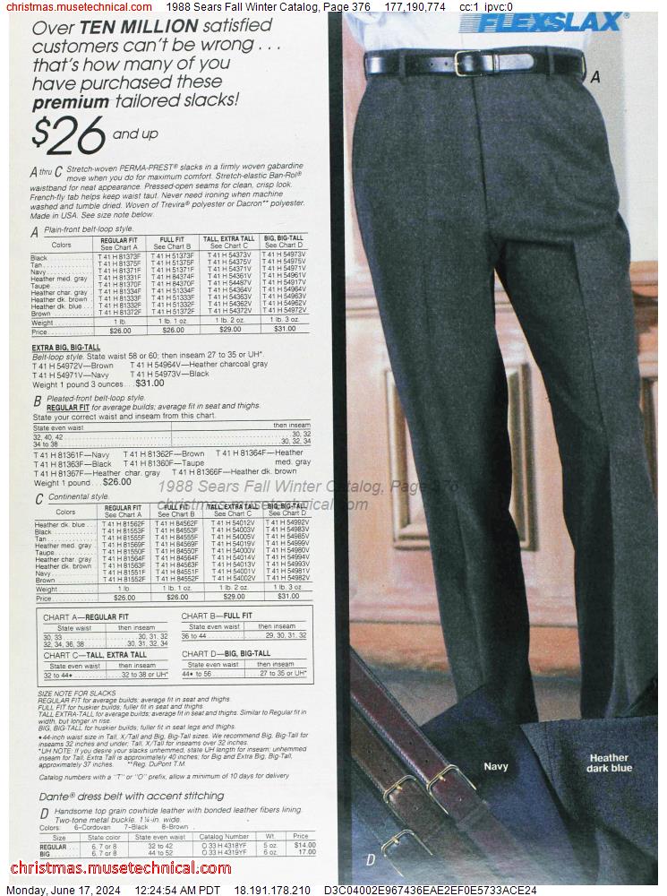 1988 Sears Fall Winter Catalog, Page 376