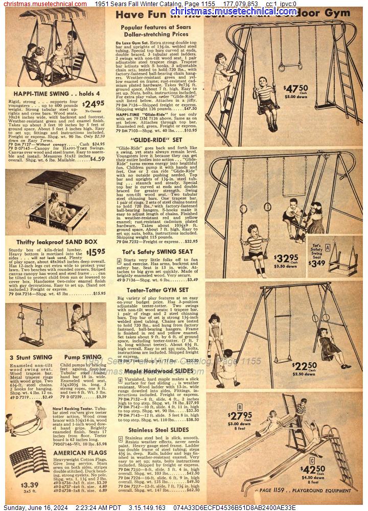 1951 Sears Fall Winter Catalog, Page 1155