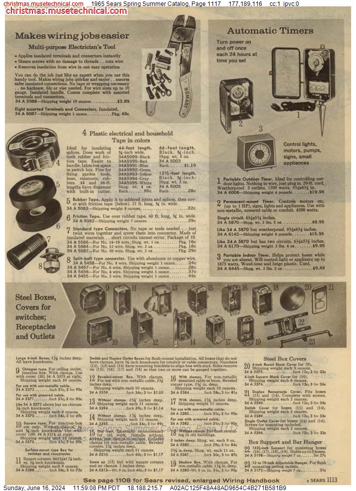 1965 Sears Spring Summer Catalog, Page 1117