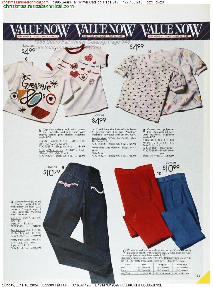 1985 Sears Fall Winter Catalog, Page 343