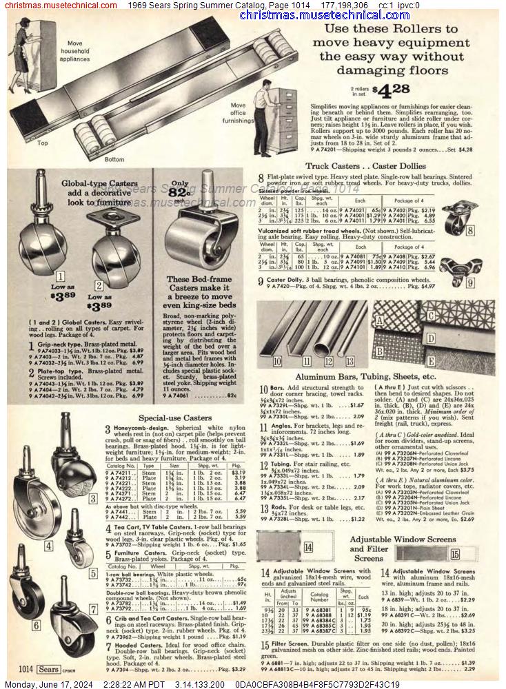 1969 Sears Spring Summer Catalog, Page 1014
