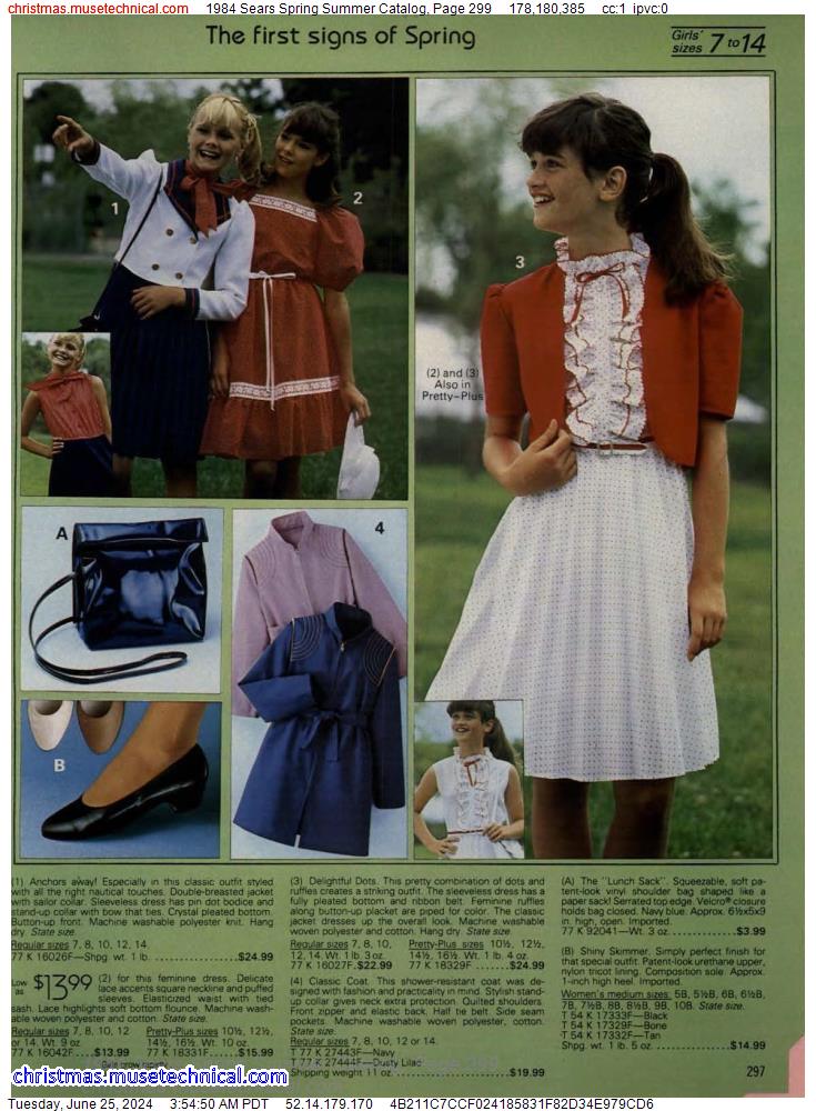 1984 Sears Spring Summer Catalog, Page 299