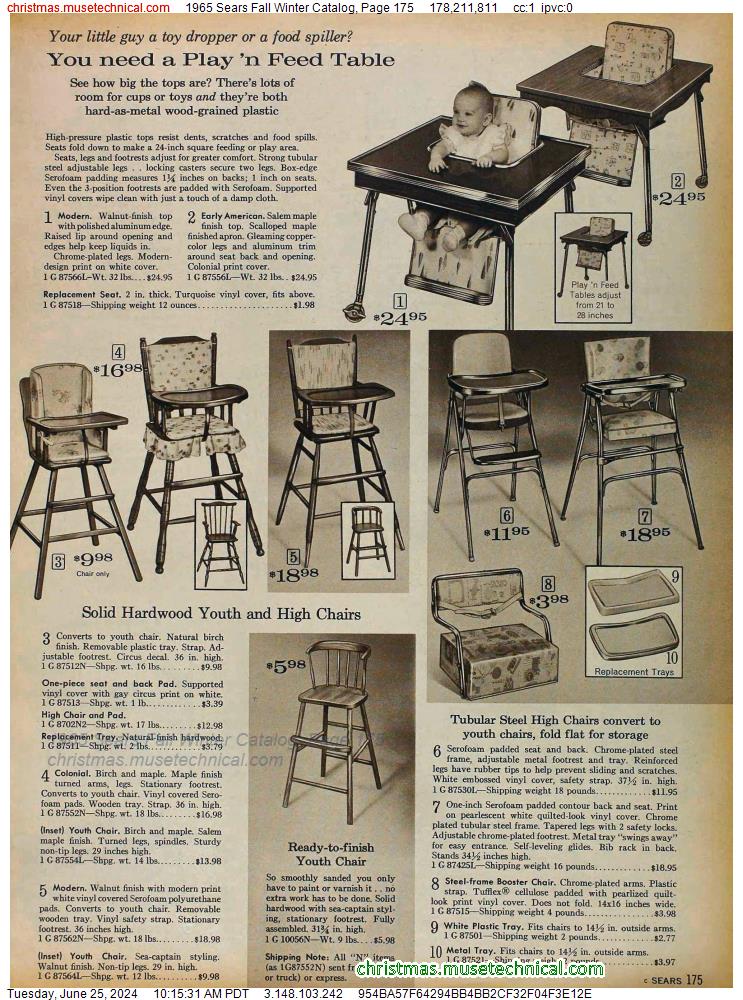 1965 Sears Fall Winter Catalog, Page 175