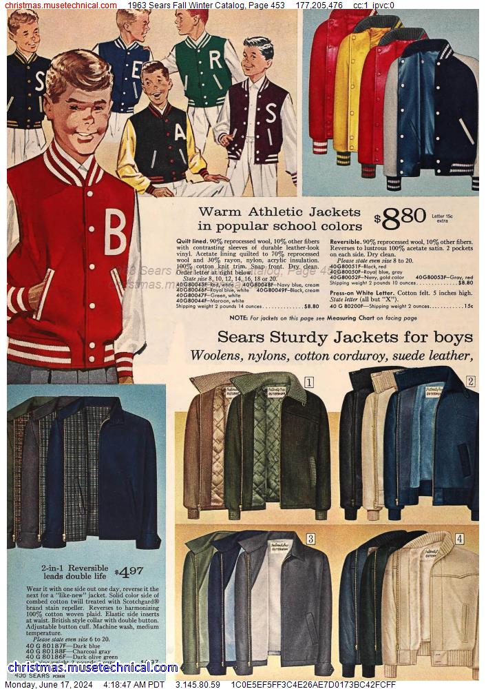 1963 Sears Fall Winter Catalog, Page 453
