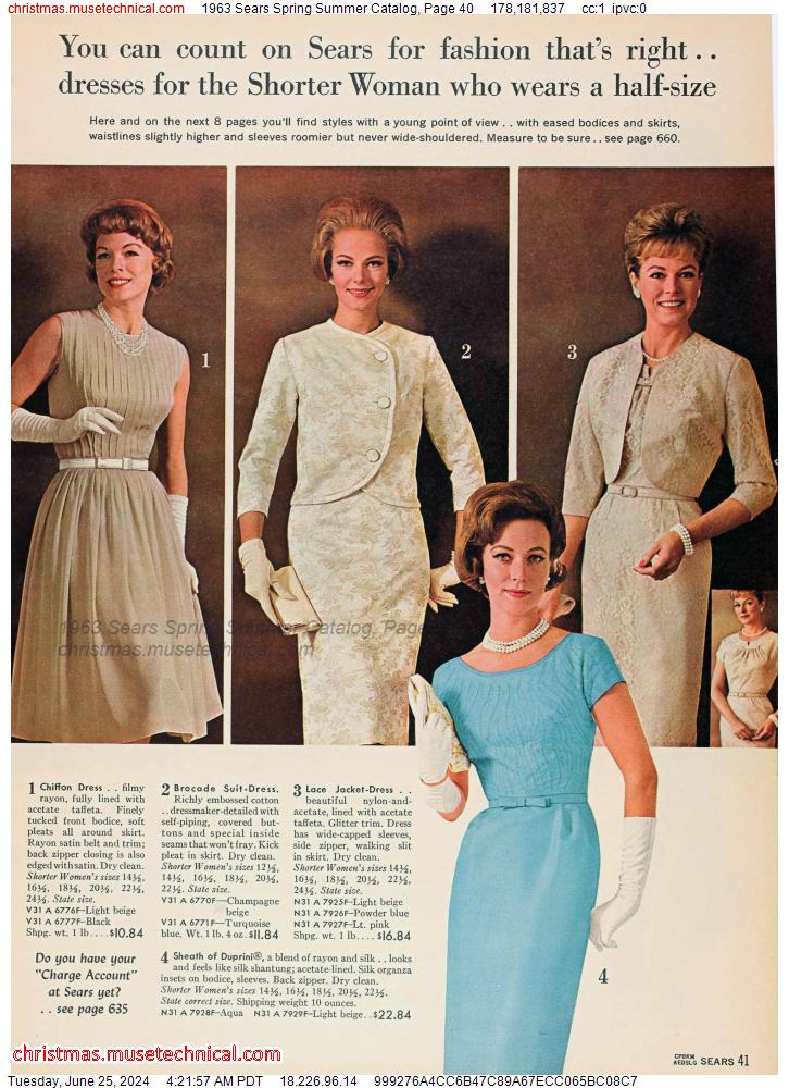 1963 Sears Spring Summer Catalog, Page 40