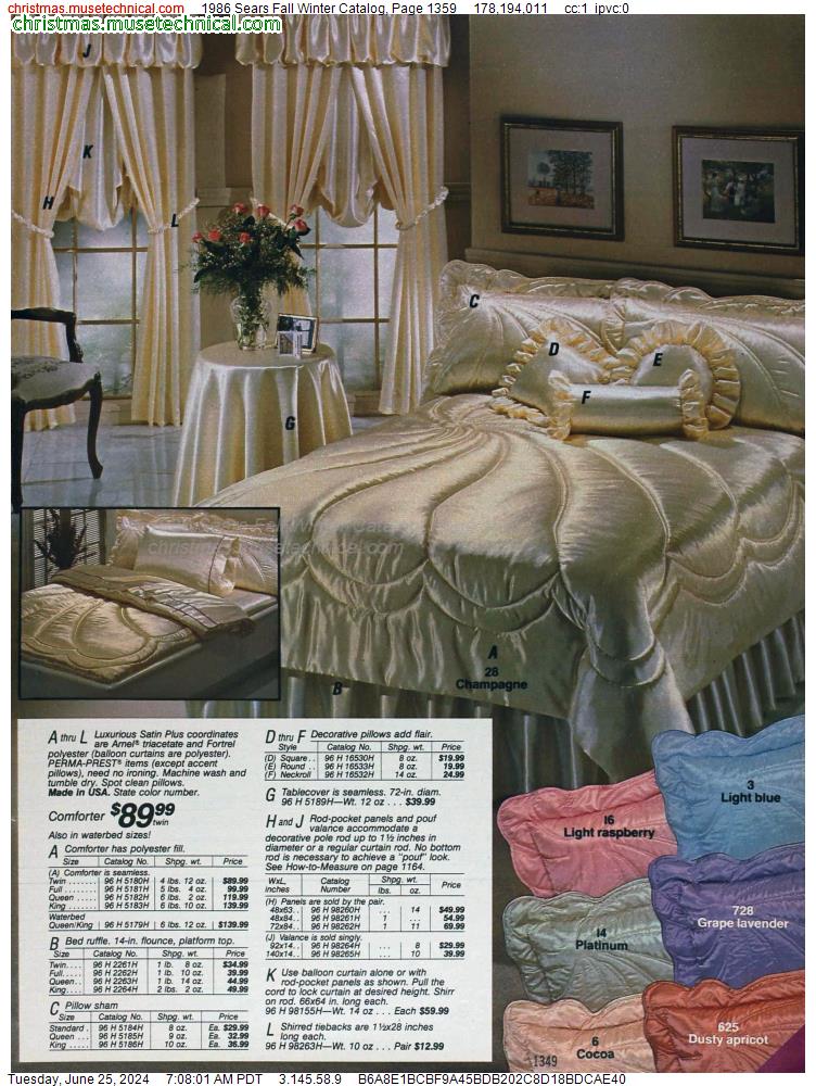 1986 Sears Fall Winter Catalog, Page 1359