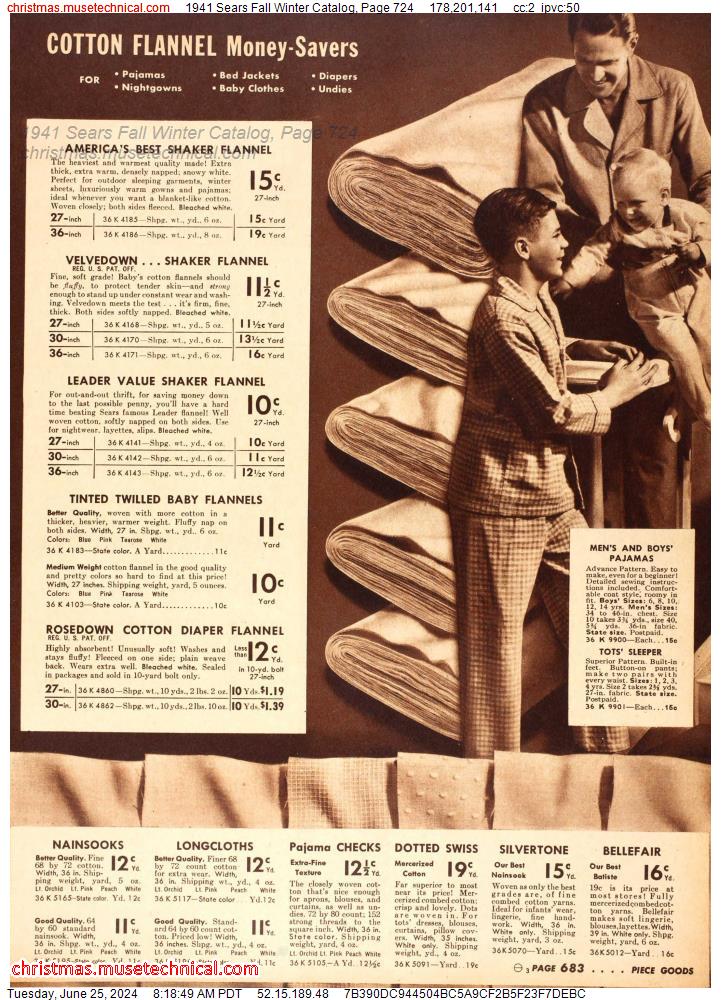 1941 Sears Fall Winter Catalog, Page 724