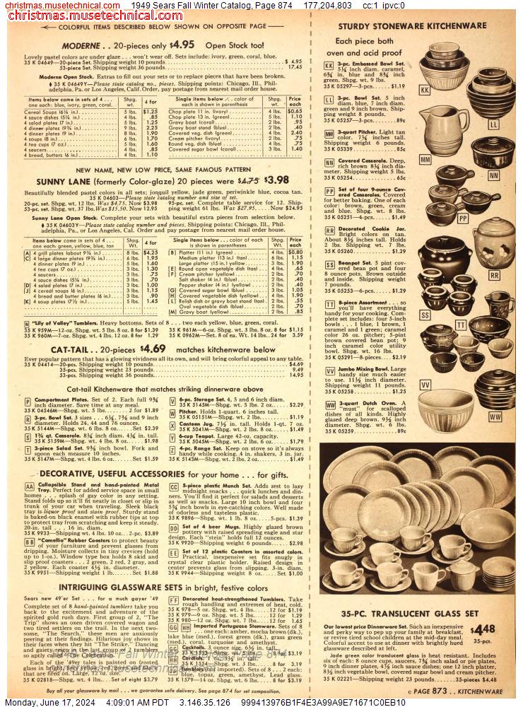 1949 Sears Fall Winter Catalog, Page 874
