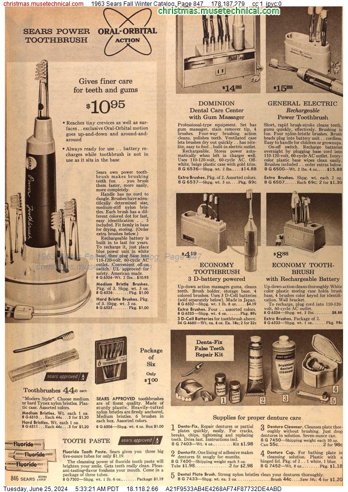 1963 Sears Fall Winter Catalog, Page 847
