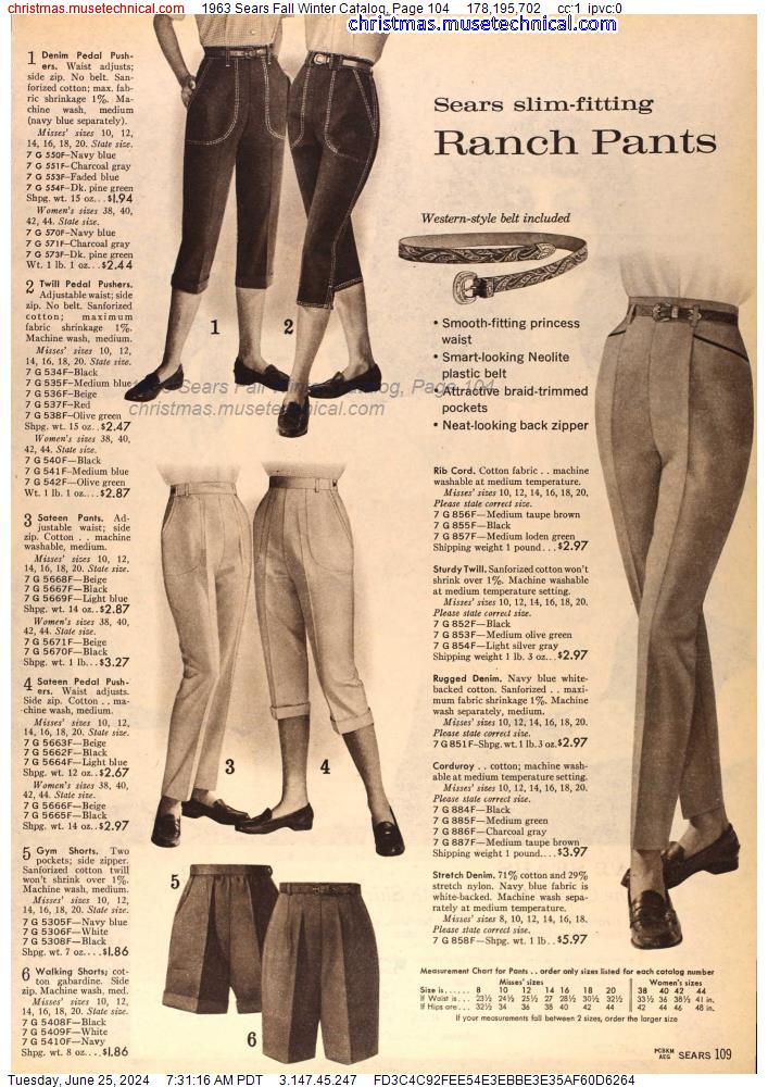 1963 Sears Fall Winter Catalog, Page 104